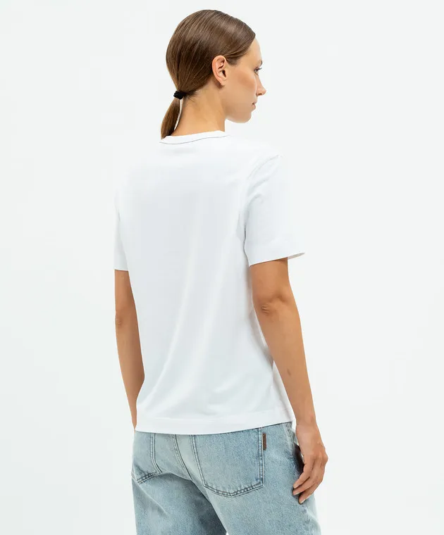 Brunello Cucinelli White t-shirt with monil chain
