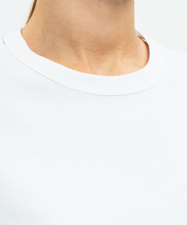Brunello Cucinelli White t-shirt with monil chain