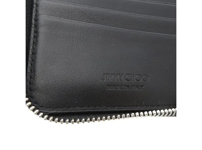 Cartera bi-fold con motivo de estrella Jimmy Choo Negro 