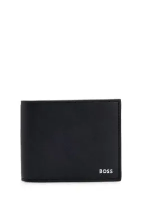 Cartera de dos pliegues con estructura y ribetes de la marca
