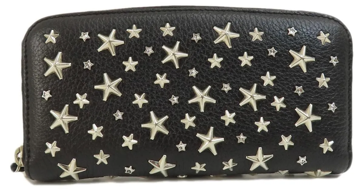 Cartera larga con motivo de estrella Jimmy Choo Negro 