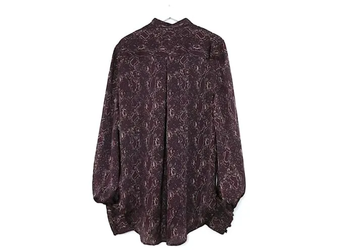 Equipment Helaine camisa sin cuello con estampado de pitón Ciruela 