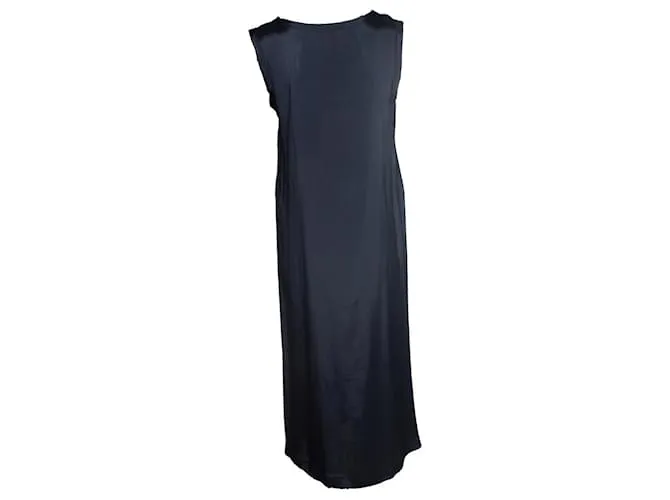 JIL SANDER, vestido azul con bordes sin rematar 