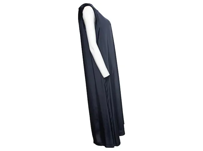 JIL SANDER, vestido azul con bordes sin rematar 
