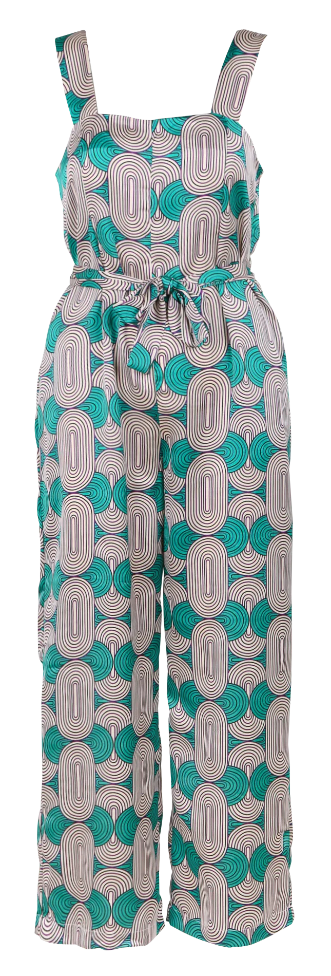 SEE U SOON Mono recto estampado con cuello cuadrado en verde